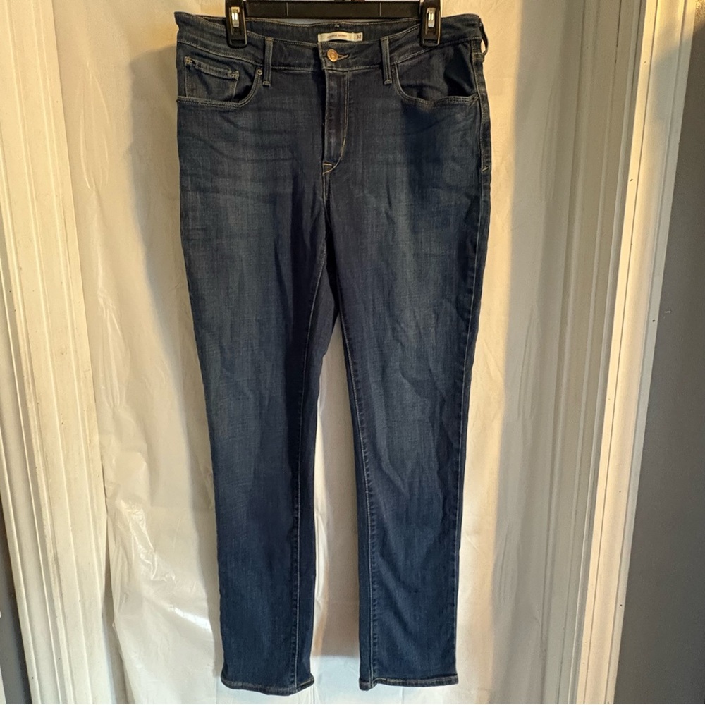 Levi’s Mid Rise Skinny Jeans Women’s Sz W32 L32 Dark Wash Comfy Denim Classic